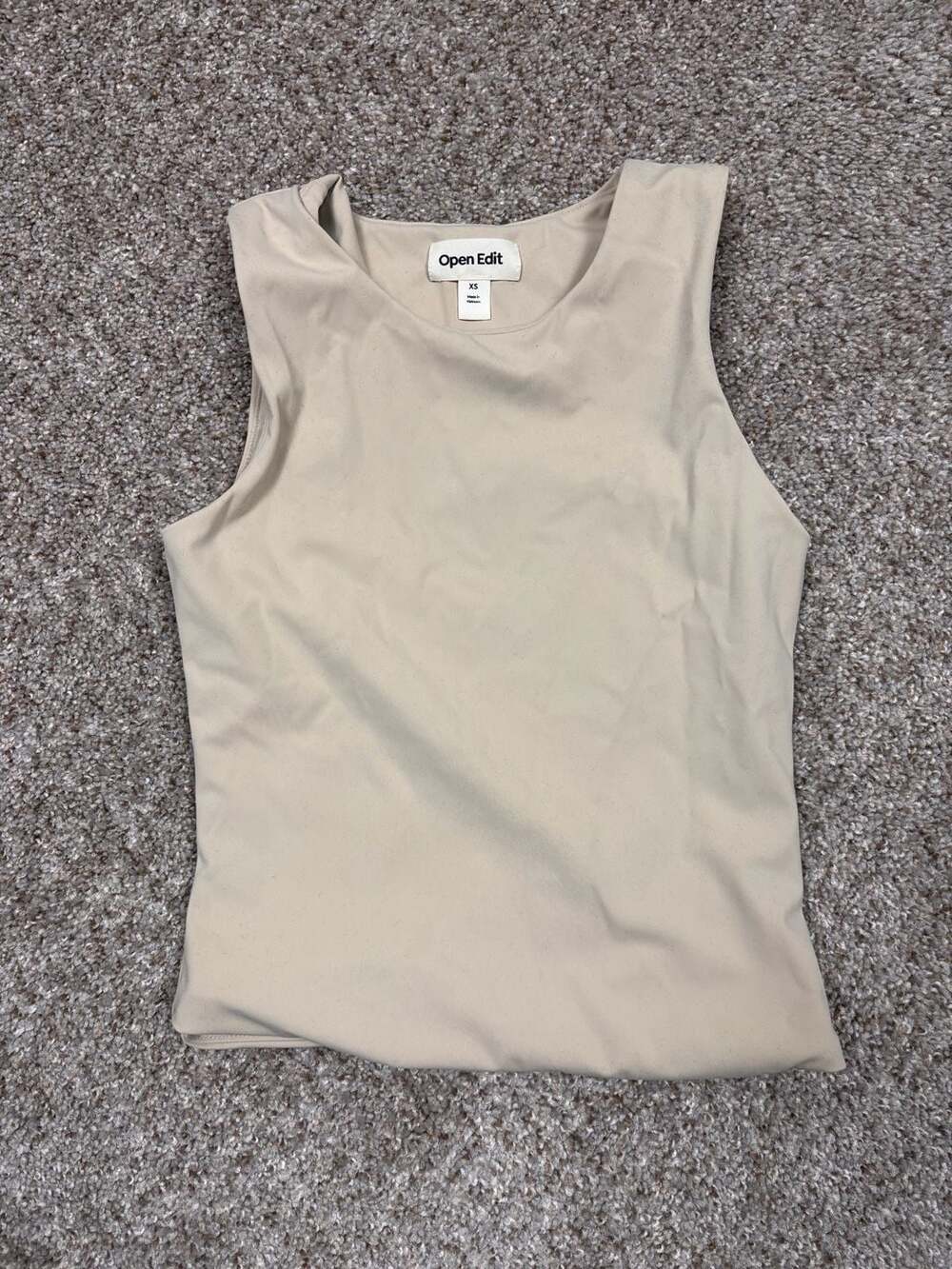 Open Edit Smooth Edit Crewneck Tank Beige XS